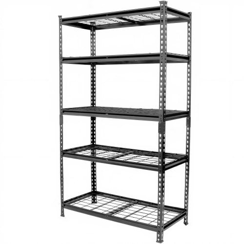 5 Tier Heavy Duty Storage Shelves Garage Shelving 2250 lb Load Boltless Assembly Black