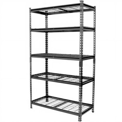 5 Tier Heavy Duty Storage Shelves Garage Shelving 2250 lb Load Boltless Assembly Black