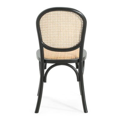 Set of 2 Vintage Rattan Dining Chairs, Birch Solid Wood Frame No Assembly Required
