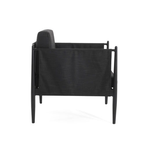 DAWSON OUTDOOR PATIO 2PCS BLACK ALUMINUM CLUB CHAIR