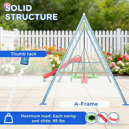 3 in 1 Design Swing Set,Metal Swing Set