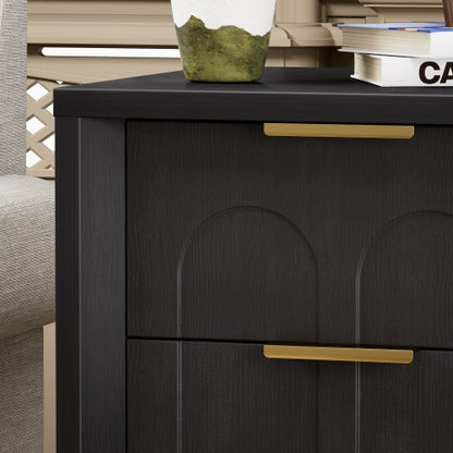 Black 3-Drawer 2-Pack Nightstands