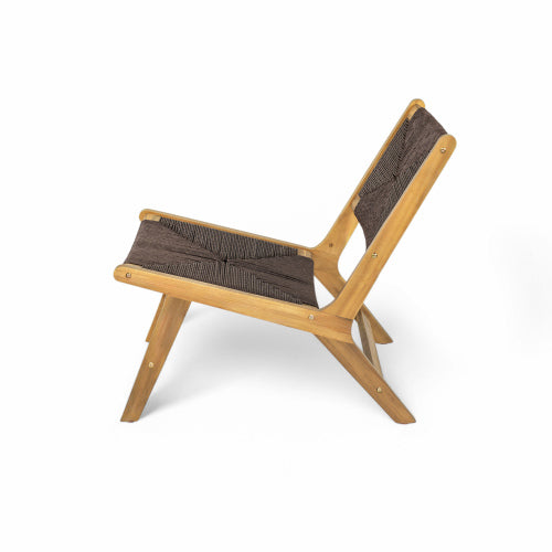 Acacia Wood Outdoor Armless Lounge Chair-Teak