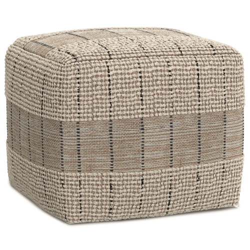 18 Inch Jute Cotton Pouf Ottoman Handwoven Footrest Accent Seat