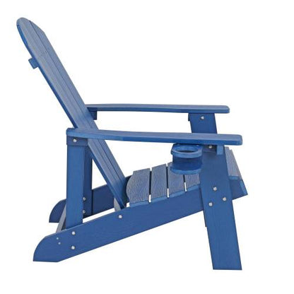 Lounge chair dark blue color, suitable for all seasons: Outdoor lounge chair, made of sturdy HIPS material, equipped with 304 stainless steel accessories.