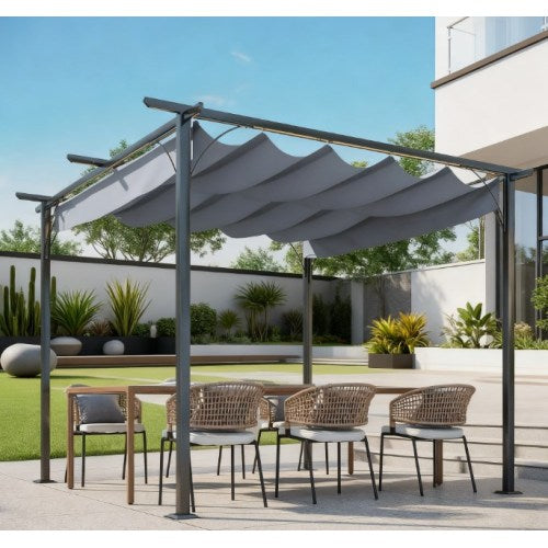Metal Patio Shade Shelter,Outdoor Retractable Pergola Canopy,for Backyard,Porch Party,Garden