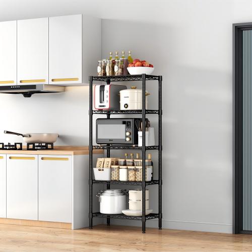 5-Tier Adjustable Metal Wire Shelving Unit for Small Spaces