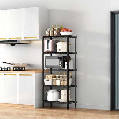 5-Tier Adjustable Metal Wire Shelving Unit for Small Spaces