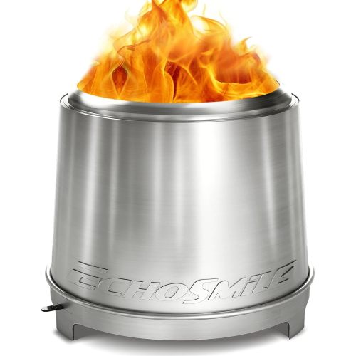 18" Smokeless Firepit for Outdoor, Stainless Steel Wood Burning Fire Pit with Adjustable Airflow