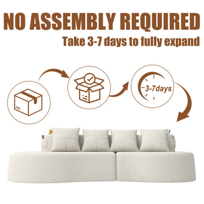 Half-Moon Curved Compressed Modular 3-Seater Sofa for Living-Room & Apartment