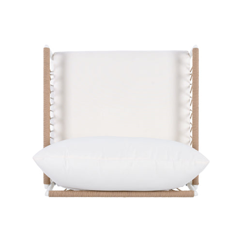 [Set of 2] Bohemian Outdoor Lounge Chair with Handwoven Rope & Powder-Coated Steel Frame, Waterproof Cushions - Patio, Garden, Poolside