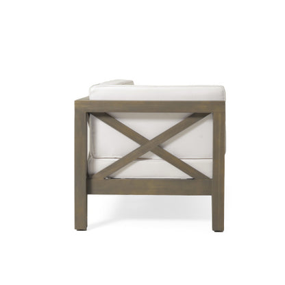 BRAVA X-BACK CORNER BENCH-L WITH COFFEE TABLE , WHITE