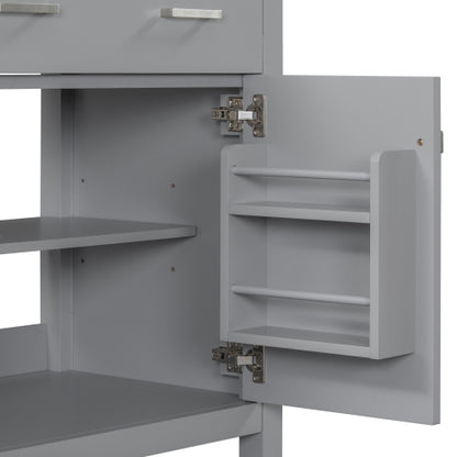 30" Bathroom Vanity with Ceramic Sink, Modern Gray Single Bathroom Cabinet with 2 Doors and a Shelf, Soft Close Doors