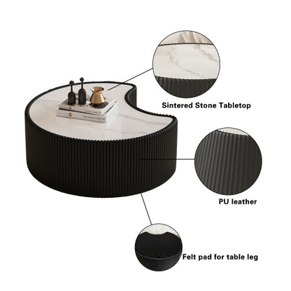 Irregular Sintered Stone Coffee Table, Grey