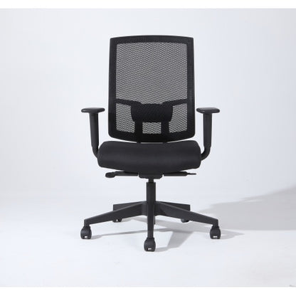 Complus Polyester Seat Pro Ergonomic High Back Office Task  Mesh Chair 27inch H in Black Color With Arms