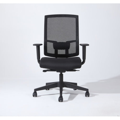 Complus Polyester Seat Pro Ergonomic High Back Office Task  Mesh Chair 27inch H in Black Color With Arms