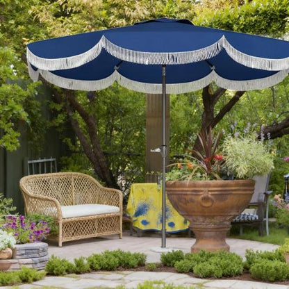 Outdoor Umbrella with Crank,Patio Umbrella,8 Ribs,Push Button Tilt