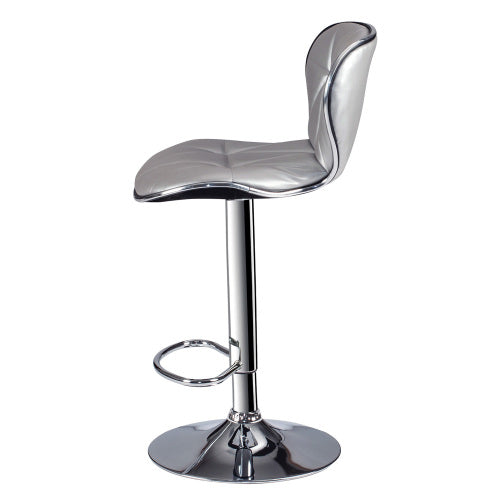 Adjustable Height Barstool in Silver Set of 2