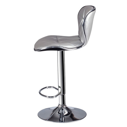 Adjustable Height Barstool in Silver Set of 2
