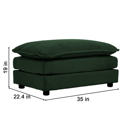 Green Chenille Modular Ottoman Footrest, Mix & Match for 2 3 4 Seater Sectional Sofa