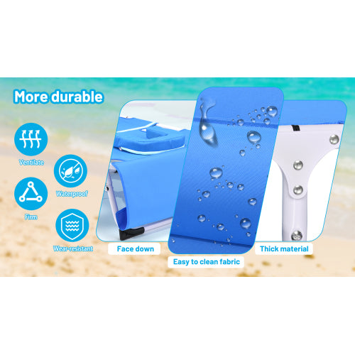 3-in-1 Heavy Duty Tanning Chair with Face Hole Adjustable 5-Position Folding Chaise Lounge Chairs for Outside Portable Lay Flat Beach Lounge Chair for Outdoor