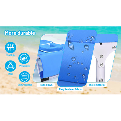 3-in-1 Heavy Duty Tanning Chair with Face Hole Adjustable 5-Position Folding Chaise Lounge Chairs for Outside Portable Lay Flat Beach Lounge Chair for Outdoor