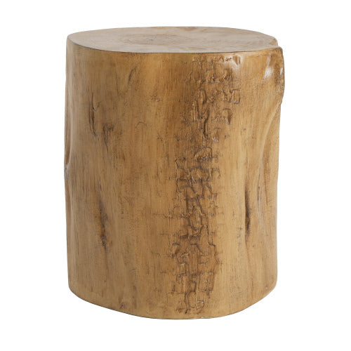 16.25 inch MGO Side Table, Hand-Painted Wood Stump Accent Table for Both Indoor and Outdoor Use