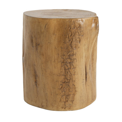 16.25 inch MGO Side Table, Hand-Painted Wood Stump Accent Table for Both Indoor and Outdoor Use