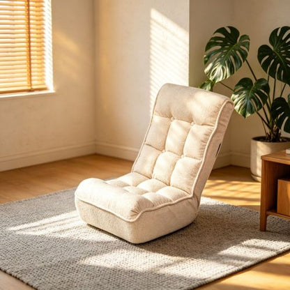 Teddy Fleece Japanese-Style 4-Segment Adjustable Floor Lazy Recliner Chair