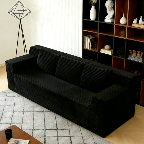 71 inch  Corduroy Modular L-Shaped 3-Seater Sofa, No Assembly Required