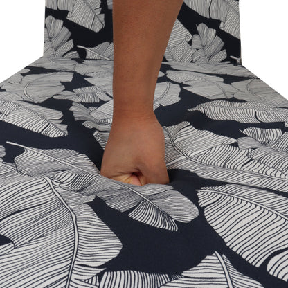 2 Pcs Set Indoor/Outdoor Chaise Lounge Chair Cushion Outdoor Furniture Cushion with Ties, Patio Seat Cushion for Lawn,Pool & Beach,75" x 22.8" x 2" (Blue/Leaf)