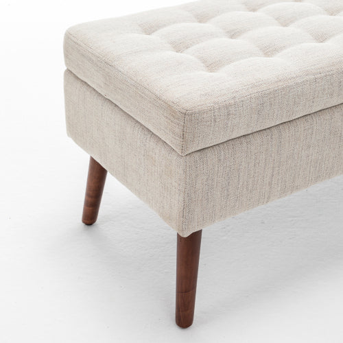 Storage Bench with Storage Bench for Bedroom End of Bed Bench Foot of Bed Bench Entryway Bench Storage Ottoman Bench 43.7inch  W x 18.1inch  D Off White Bench