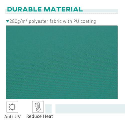 Outsunny 13' x 8' Retractable Awning, Patio Awnings, Sunshade Shelter w/ Manual Crank Handle, UV & Water-Resistant Fabric and Aluminum Frame for Deck, Balcony, Yard, Green