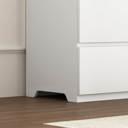 12 Drawers Double Dresser, Modern Wood Dresser Chest of Drawers with Large Storage Space for Bedroom, White
