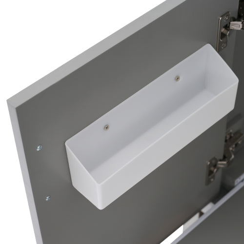 30" Gray Bathroom Vanity with Sink Combination Set, Bathroom Storage Cabinet with Soft Close Door, 3 Soft Close Drawers and Removable Tray, Solid Wood Frame