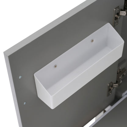 30" Gray Bathroom Vanity with Sink Combination Set, Bathroom Storage Cabinet with Soft Close Door, 3 Soft Close Drawers and Removable Tray, Solid Wood Frame