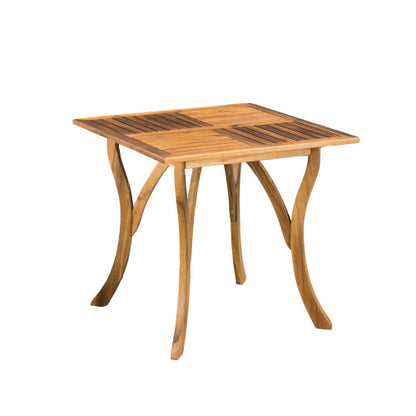 Outdoor Acacia Wood Square Dining Table - 31.50"L x 31.50"W x 30.00"H - Natural brown