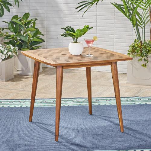 Indoor Square Acacia Wood Dining Table, Teak