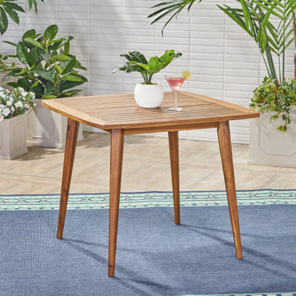 Indoor Square Acacia Wood Dining Table, Teak