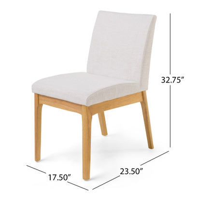 Set of 2 Contemporary Armless Rubberwood Dining Chairs, 300 LBS Weight Capacity