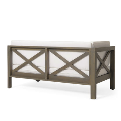 BRAVA X-BACK CORNER BENCH-L WITH COFFEE TABLE , WHITE