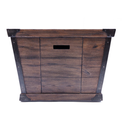 Outdoor Patio 24'' H x 32'' W Square Gas Burning Concrete Fire Pit Wood Pattern - Brown - 40,000 BTU (Tank Inside)