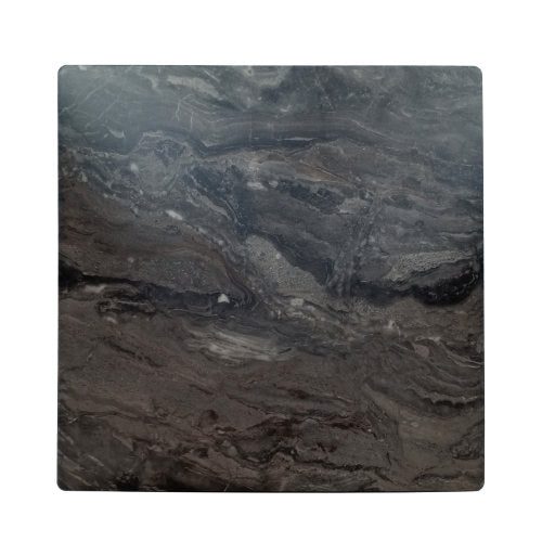 Modern Bar Height 42inch   Dining Table, Rubberwood Legs and Laminate Table Top, Paladina Marble Finish, Black