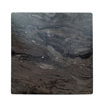Modern Bar Height 42inch   Dining Table, Rubberwood Legs and Laminate Table Top, Paladina Marble Finish, Black