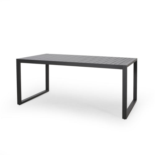 Outdoor Aluminum Dining Table, Black