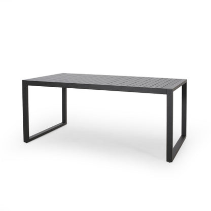 Outdoor Aluminum Dining Table, Black