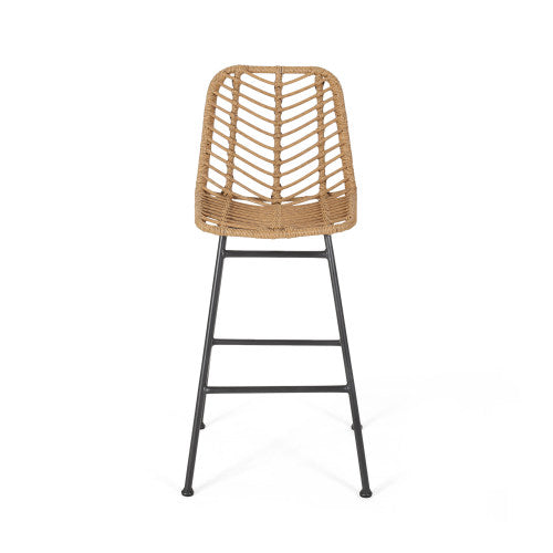 Sawtelle Outdoor Wicker Barstools (Set of 2)