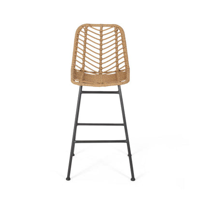 Sawtelle Outdoor Wicker Barstools (Set of 2)
