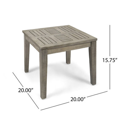 Hampton Outdoor Acacia Wood Side Table, 20 "W x 20 "D x 15.75 "H,