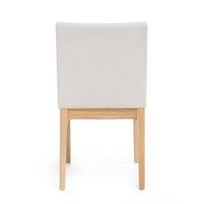 Set of 2 Contemporary Armless Rubberwood Dining Chairs, 300 LBS Weight Capacity